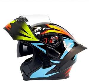 Modular helmet for motocross, scooter, unisex, with double lenses, light, comfortable and stylish, full or open