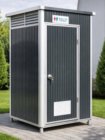 Modular toilet cabin for container - prefabricated complete bathroom with toilet, shower and sink, tiny house, office, construction site - DenisNetwork™