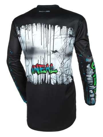 O'Neal Element RANCID Black/White Motocross Shirt – Comfort, Ventilation and Freedom of Movement - Img 2