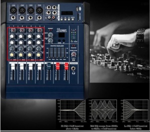 Pachet complet pentru performanțe audio profesionale: Mixer cu amplificare de 2x250W și 2 microfoane Shure GLXD4 - Img 4