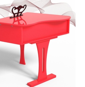 Pian pentru copii, din lemn, cu scăunel inclus, 30 clape, design elegant, lăcuit - Img 4
