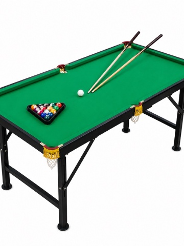 Pool Billiard Table 140 cm - foldable, adjustable with accessories, cue sticks, balls - Home Game Table | Educate™