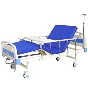 Professional medical folding hospital bed with mattress, 4 sections, 200 kg support, back and leg adjustment, infusion support - Dr.Denis™