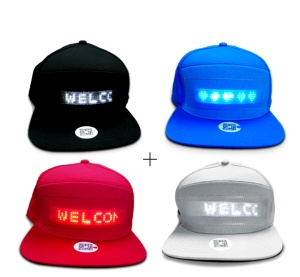 Șapcă led Bluetooth, ecran cu afișaj mesaje text multicolor, compatibil smartphone iOS și Android - Img 2