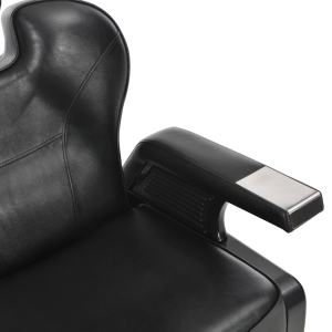 Scaun Salon , Frizerie, Coafor, Barber, Reglabil pe înățime, Model Roma, Capitonat cu piele ecologică neagră - Img 4