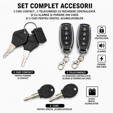 Scuter electric/Motocicleta pe 3 roti, cu sezut rabatabil si cos detasabil, inchidere la cheie cu alarma si pornire din cheie, pentru seniori - Img 4