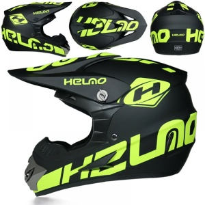 Set Cască Cross Negru/Verde Neon cu Mănuși, Ochelari, Cagulă și Suport de Perete pentru Motociclete, Enduro, Atv, Bicicletă - Flytec™ - Img 3