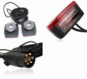 Set lumini spate auto magnetice remorca sau platforma, 12V, 7,5m cablu - Img 3