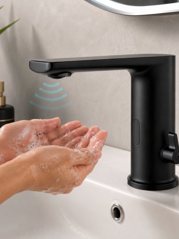 Smart basin mixer with sensor and mixers - water saving, maximum hygiene and premium design - Dittom