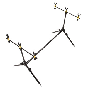 Steel bridge rod for 3 rods, with carrying case, 3 swingers included