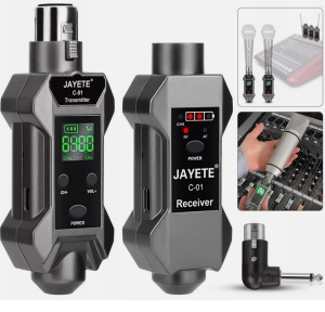 Transmițător Wireless pentru microfon XLR , Adaptor pentru microfon cu 16 canale, Potrivit pentru microfon dinamic și condensator, cu baterie reîncărcabilă 48V - Img 2
