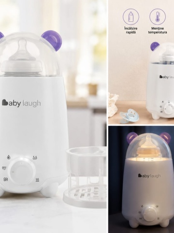 ncalzitorul de Biberoane BabyLaugh cu functie de mentinere a temperaturii asigura laptele perfect incalzit la orice ora. Ideal pentru hranirea pe timpul noptii, dispozitivul pastreaza temperatura optima si reduce timpul de asteptare, oferind confort maxim