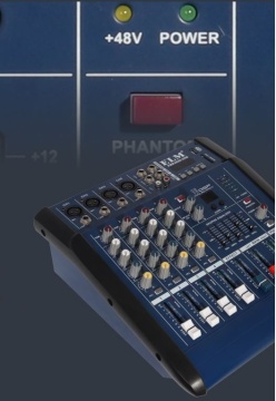 Mixer audio cu amplificare integrată, pentru evenimente și scenă
