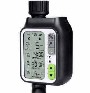 Automatic irrigation programmer, LCD display, rain sensor, adapters included
