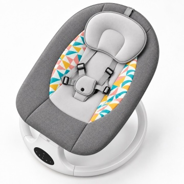 Balansoar electric bebeluși gri, leagăn cu legănare automată și telecomandă pentru nou-născuți, șezut moale cu husă detașabilă, model fără accesorii - Dr.Denis™