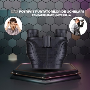 Binoclu 10 X, 25 mm premium, lentile Prism BAK4 , rezistent la apă, pentru adulți și copii, putere mare de focalizare pentru observarea păsărilor, vânătoare, călătorii, turism - Img 9
