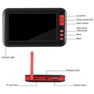 Cameră Endoscopică HD Impermeabilă Cu Display LCD &amp; Suport - 4.3&quot;, 8mm, IP67, 2000mAh / Diagnoză service auto - Img 7