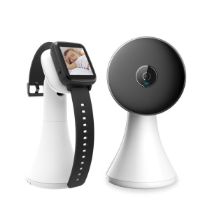 Cameră supraveghere bebeluși cu ecranul pe ceas - Baby monitor cu monitorizare wireless, infraroșu, vedere nocturnă, senzor temperatură, cântece de leagăn - Img 1