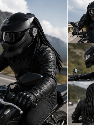 Cască Moto Predator Full Face cu Vizieră Fumurie, Ochelari de Soare Integrați, Lumină LED și Interior Detașabil pentru Motocicletă, ATV și Enduro Flytec - Img 4