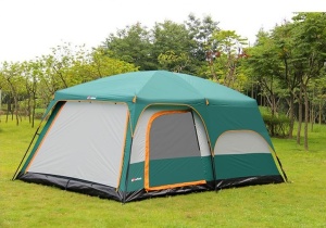 Cort de camping înalt, 4 persoane, cu terasă, 2 zone, 2 uși și 2 ferestre - Img 4