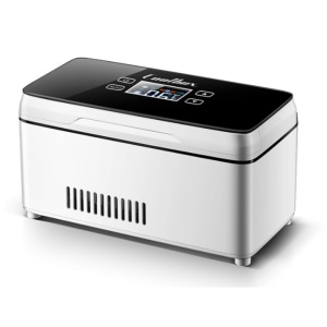 Insulin, medication refrigerator, portable with its own battery and separate 12V power supply, with LCD screen