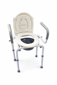 Mobile Toilet Seat with Tank, Adjustable 65-75 cm, with Sides, for the Elderly and Home Care