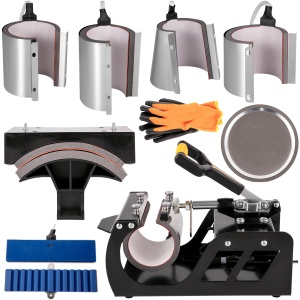 Presă transfer termic 30x38cm, personalizări 10 în 1 la 1000w, sublimare combo, tricouri, ceramice, hanorace, fețe de pernă, ghiozdane, stegulețe, căni, șepci, farfurii, pixuri - Img 5