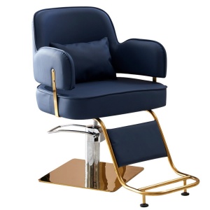 RESIGILAT - Scaun Salon, Frizerie, Coafor, Barber, model modern, capitonat cu piele ecologică neagră, reglabil pe înălțime - Img 1