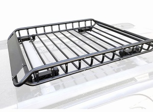 Portbagaj auto metalic roof rack, grilaj din oțel 160*101 cm cu montaj pe barele transversale longitudinale, negru metalizat