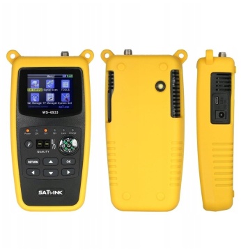 Satfinder Satlink WS 6933 aparat reglat antene parabolice DVB-S2, Sat Finder portabil cu baterie proprie cu sateliții românești