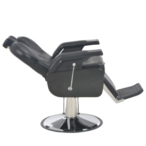 Scaun Salon , Frizerie, Coafor, Barber, Reglabil pe înățime, Model Roma, Capitonat cu piele ecologică neagră - Img 5