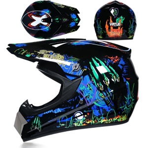 Set Cască Cross Blaze FX cu Mănuși, Ochelari, Cagulă și Suport de Perete pentru Motociclete, Dirt Bike, Enduro, Atv, Mărime S, M, L, XL - Flytec™ - Img 2
