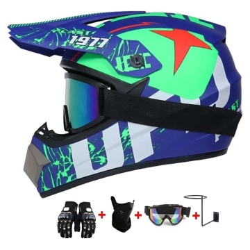 Set Cască Cross Electric UFO cu Mănuși, Ochelari, Cagulă și Suport de Perete pentru Motociclete, Dirt Bike, Enduro, Atv, Mărime XS, S, M, L, XL - Flytec™ - Img 1