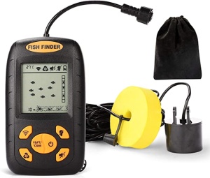 Sonar Fish Finder Model 2021 portabil cu ecran LCD, pentru localizarea peștilor, determinării adâncimii apei la mare, lac, râu sau baltă - Img 6