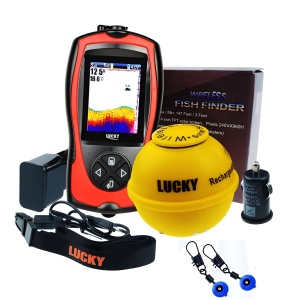Sonar pești, wireless, detectare dimensiune pește, distanță 100 m , adâncime 45 m, cu acumulator reîncărcabil - Img 1
