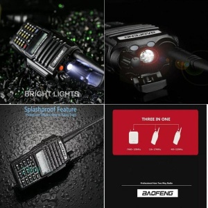 Statie Radio portabila emisie receptie Baofeng UV 82 , Dual Band, 10W, Walkie Talkie, Radio FM, acumulator 2800 mAh, Casca cu microfon - Img 9