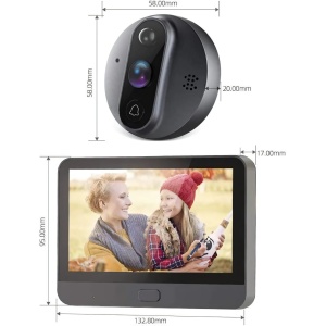 Video doorbell with display, Wi-Fi and Tuya, display on phone with notification with 4.3 inch screen - Dittom™ - Img 5