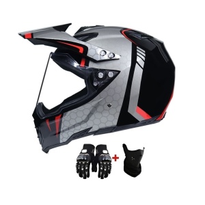 Каска за мотокрос Apex Carbon Off-Road с козирка, ръкавици и балаклава – Flytec™