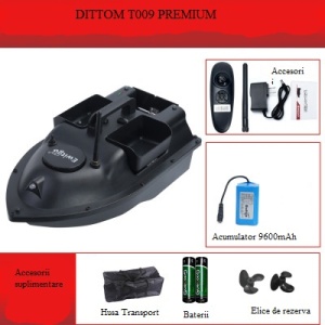 Barca/Navomodel Dittom T009 Premium pentru plantat momeala, 3cuve, autocorectare curs, telecomanda