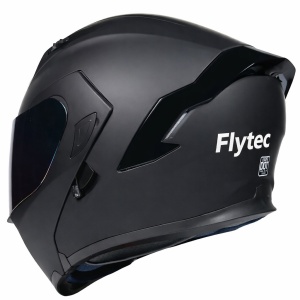Casca moto Black Night vedere spate cu logo Flytec si profil aerodinamic - Flytec™