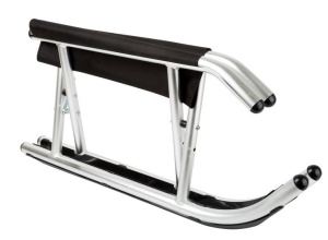 Sanie copii, cadru din aluminiu, 90 x 37 x 24 cm, gri-negru pentru sporturi de iarnă
