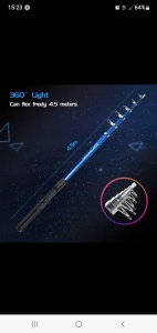 Lampă LED telescopică 5m tip undiță pentru camping, pescuit, munte cu alimentare 12v 50W