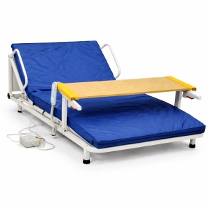 Adjustable electric hospital bed frame 195x95 cm, with mattress and table
