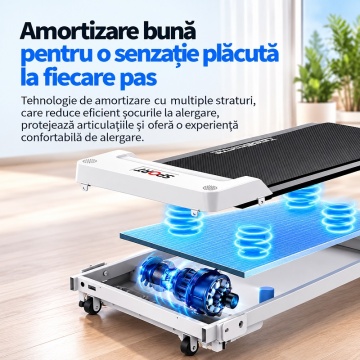 Bandă de Alergare Electrică TimeSports JC-520, Pliabilă, Motor 2.5 CP, Viteză 1–10 km/h, Amortizare 7 Straturi, LCD, Difuzoare Integrate, Negru - Img 3