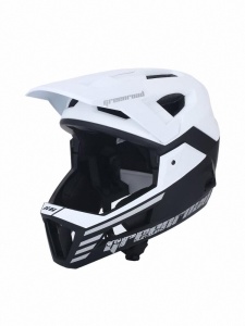 Set cască de bicicletă, MTB, Enduro Full Face Alb/Negru  -