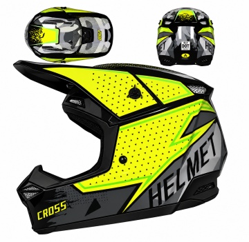 Cască Full Face Motocross pentru ATV, Enduro și Off-Road, cu Ochelari și Accesorii RaceCore Flytec - Img 2