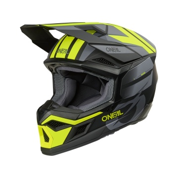 Cască Moto Cross și ATV O'Neal 3SRS Attack Negru/Gri/Galben Fluo - Enduro, Off-Road, ECE 22.06, M-XL