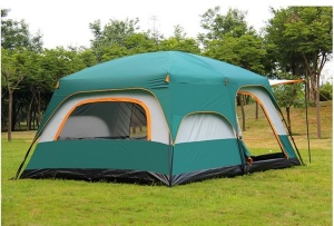 Cort de camping înalt, 4 persoane, cu terasă, 2 zone, 2 uși și 2 ferestre - Img 5