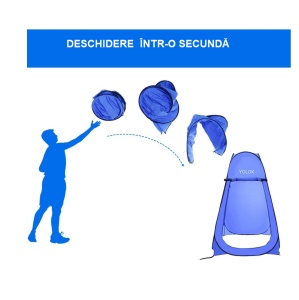 Cort portabil pentru duș cu deschidere automată / Cort Tip Cabina Dus pentru Camping, Plaja, Pescuit, Instalare Rapida, Husa Depozitare Inclusa, Pliabil - Img 6