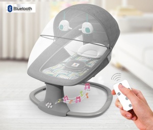 Electric baby swing, 3 in 1 baby swing Mastela, adjustable backrest, protective net, melodies, activity bar, usb, bluetooth, remote control - Img 6